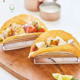 1PC 304 Titulares Taco Aço Inoxidável Rack Comida Mexicana Hard Stand Detém Cozinha Ferramenta Restaurante Food Display - Image 1