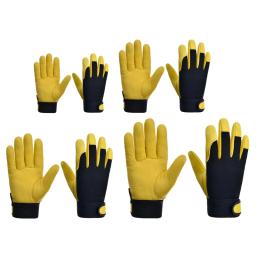 Luvas Utilitário portátil Trabalho para Homens Mulheres Luvas De Jardinagem Imitação De Pele De Carneiro Destreza Respirável Design Amarelo Preto - Image 2