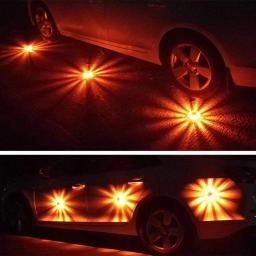 3 pçs led road flares luzes de advertência de emergência kit com base magnética & saco armazenamento para segurança na estrada carro caminhão piscando beacon - Image 2