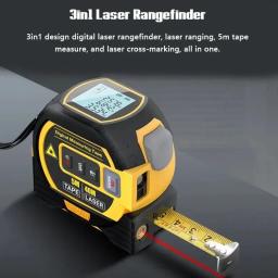 Medidor de Distância a Laser, Fita de Medição, Telêmetro Digital, Roleta Eletrônica, Régua, Inox, 5m - Image 3