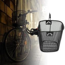 Grande capacidade Metal malha bicicleta cesta com suporte de liberação rápida, MTB cesta frontal, fácil de instalar, 1 conjunto - Image 3
