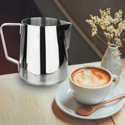 Novo aço inoxidável jarro de leite copo moda artesanato espumando jarro café expresso com escala latte arte jarro caneca de ferro recipiente - Image 4