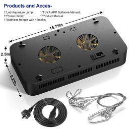 Dimmable LED Aquarium Light, Controle WiFi, 3 Canais, Controle Inteligente para Peixes, Tanque de Coral, 165W - Image 5