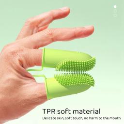 Escova de dentes dupla para pet, limpeza dental macia, manga de dedo, cuidados respiratórios, escova de dente TPR, ferramenta limpa, ferramentas para cães, 1pc - Image 5