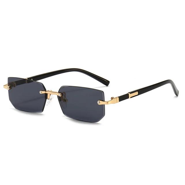 Óculos de sol sem aro retângulo moda popular feminino masculino tons pequenos quadrados óculos de sol para feminino masculino verão viajar oculos