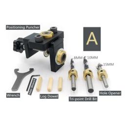 Ajustável Doweling Jig para Carpintaria, Pocket Hole Jig, 8mm, 15mm Broca, Guia de Perfuração, Localizador de Ferramentas Puncher, 1 Pc, 2Pcs em 1 - Image 4