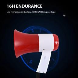 Portable Bullhorn Megafone Speaker, Sirene de Voz, Controle de Volume, TF Card, BT Alarm Amplifier, 50W Power - Image 3