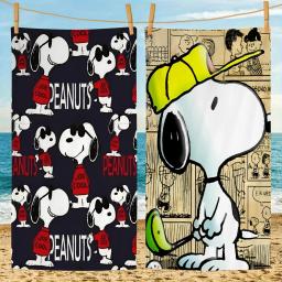 Toalha de praia de microfibra com Snoopy Cartoon, Quick Dry, Absorvente, Macio, Yoga, Natação Resort, Montanha Escalada, Cão Bonito - Image 1