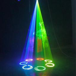YUER-DJ Disco RGB Projetor de Luz Laser, Efeito ILDA, Música DMX De Casamento, Lâmpada De Festa De Férias, Scanner De Animação De Natal, 8W - Image 6