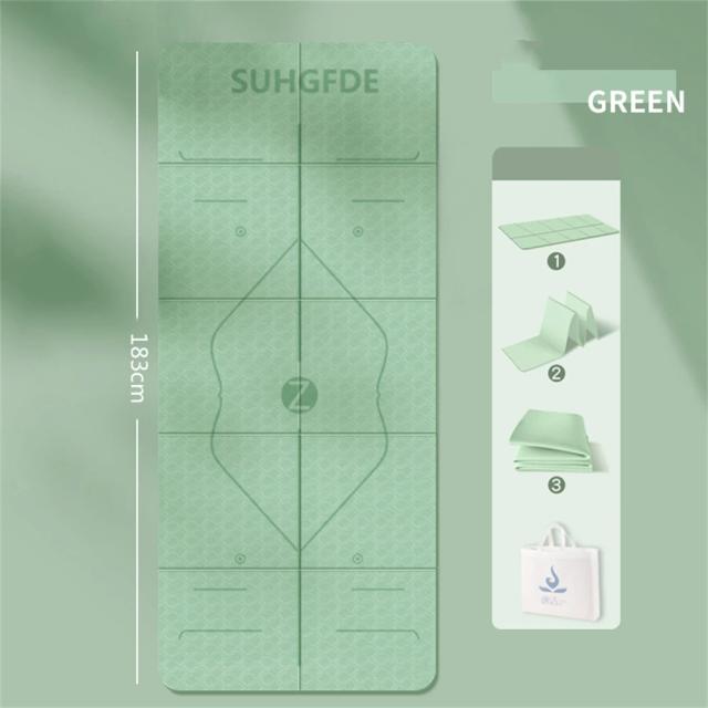 Tapete de Yoga Dobrável Anti-Slip e Respirável 183x61cm - Ideal para Viagens, Escritório e Treinos de Fitness e Pilates 4mm