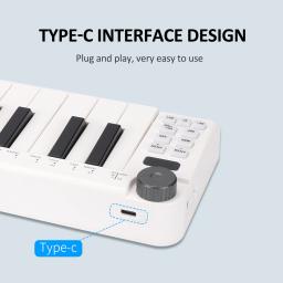 M-VAVE-Mini Teclado MIDI, Recarregável, 25-Teclas, Mini, Portátil, USB, Controlador - Image 4