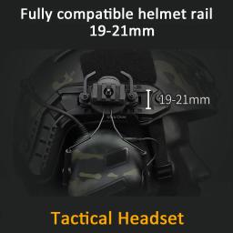 Tiro tático fones de ouvido para capacete rápido caça proteção da orelha airsoftsports fone de ouvido earmuff com ptt - Image 4