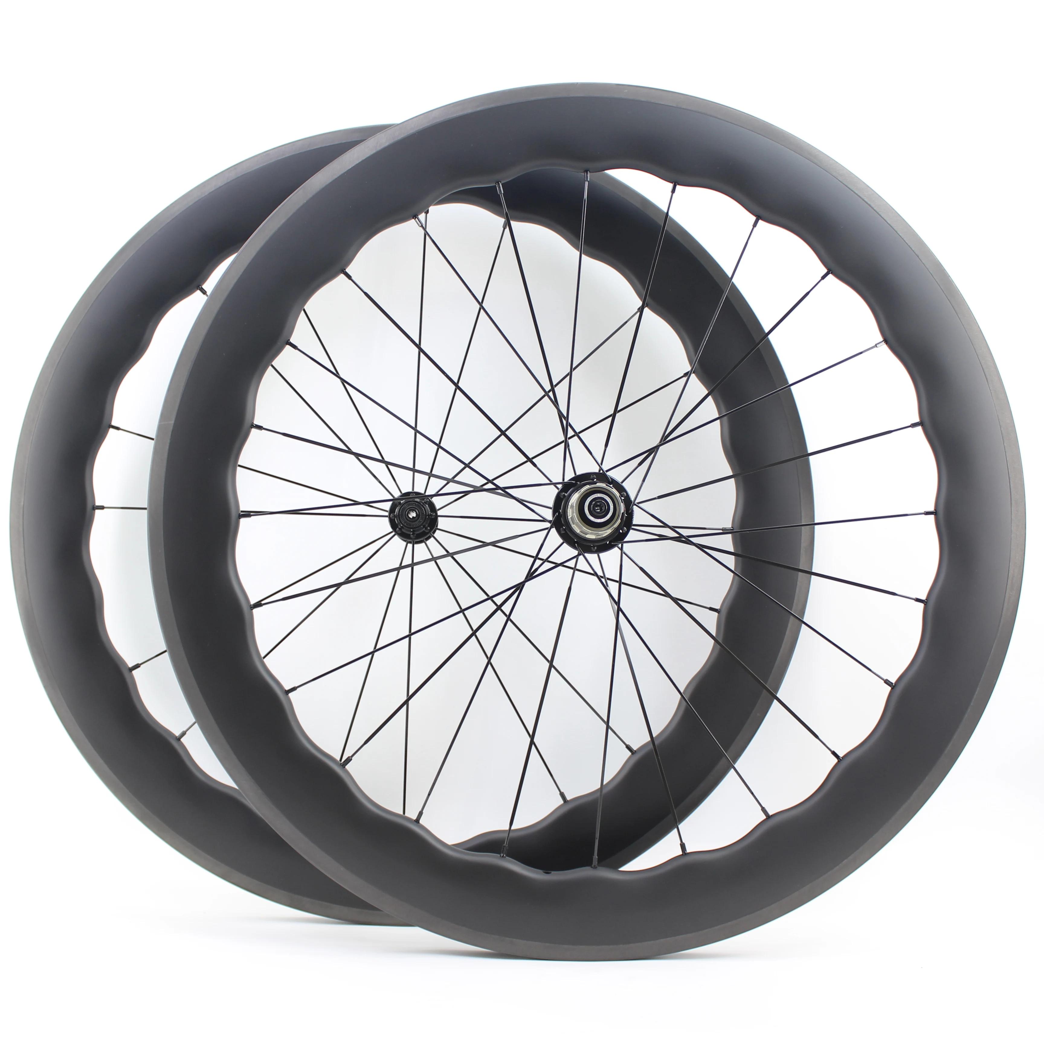 Mais novo 700c bicicleta de estrada ud completo fibra carbono rodado clincher tubeless jantes 65mm onda 25mm largura v freio - Image 1