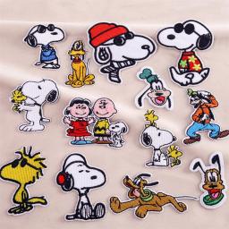 Patch bonito do bordado dos desenhos animados com Snoopy, Padrão do cão, logotipo bordado, jaqueta, bagagem, caixa do telefone, remendo da decoração - Image 1