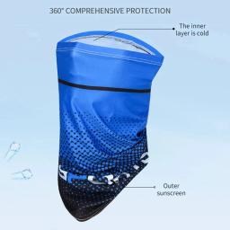 2 pçs conjunto sol proteção uv luvas longas máscara de equitação protetor completo capa braço mangas de seda gelo esporte ao ar livre proteção solar uv - Image 6