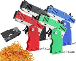 Chaveiro de liga para criança, pistola de borracha, pistola de tiro, arma de metal ao ar livre, presente namorado, engraçado, 60, 1pc - Image 1