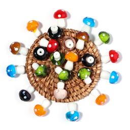 Contas de vidro artesanais coloridas para artesanato DIY, lampwork, bonito, cogumelo, ornamento fazendo, encontrando, 10pcs, lote, 14-20mm - Image 6