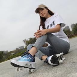 Patins infantis profissionais, patins artísticos para meninos e meninas, sapatos de rodas ao ar livre, linha dupla, 4 rodas, novo - Image 5