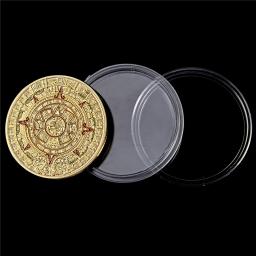 Moedas De Ouro Colecionáveis, Arte Profecia Cultura, México Calendário Maia Asteca, 1.57 "* 0.12" - Image 3