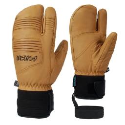 Luvas duráveis de três dedos para homens e mulheres, pele de carneiro espessa, à prova de vento, impermeável, ciclismo, inverno - Image 2