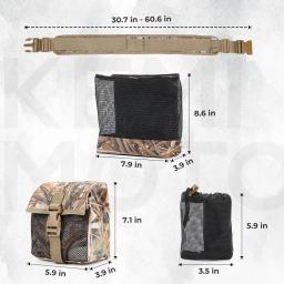 Dove cinto com bolsa de jogo concha garrafa sacos camo pássaro bolsa ajustar 6mm respirável malha grossa cinto tiro caça treinamento do cão - Image 6