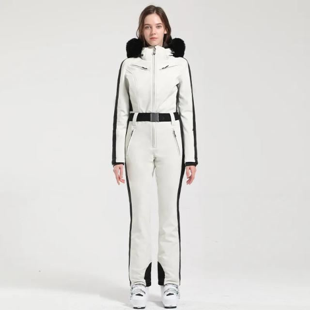 Gsou Neve Macacão de Esqui Feminino Peça Única Inverno à Prova D'água