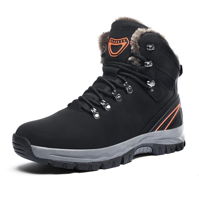 Botas de Neve Masculinas Confortáveis com Pelúcia Antiderrapante e Sola Grossa para Inverno