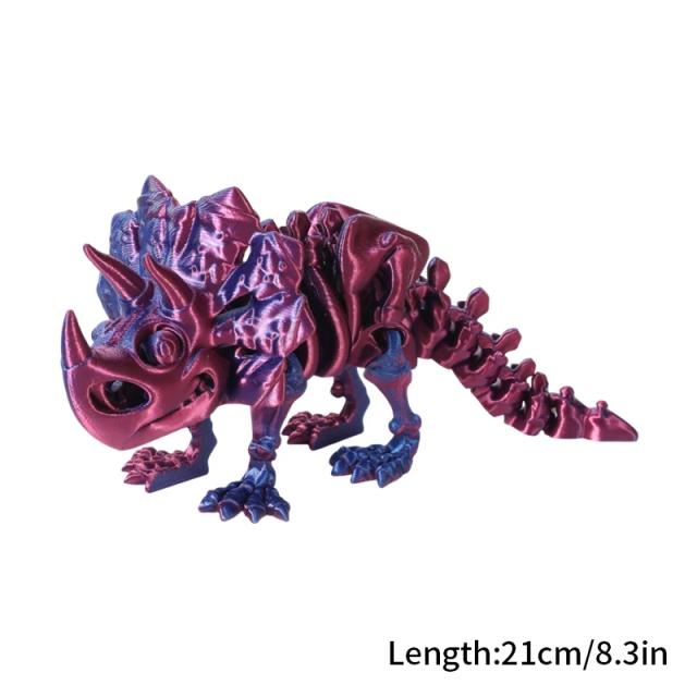 Ornamentos de Dinossauros Impressos em 3D: Figuras Flexíveis e Decorativas para sua Mesa