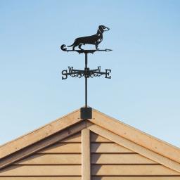 Metal Animal Dachshund Weather Vane, Decoração em pé, Roof WeatherVane, Decoração de jardim, Shed Home Fence Post, Novo - Image 3