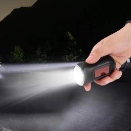Mão manivela solar powered lanterna recarregável, lanterna dínamo led, suprimentos de emergência, conversão de alta energia, portátil fla brilhante - Image 3