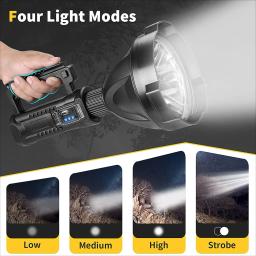 Mais novo 10000LM recarregável de alta potência lanterna led ultra-longa distância de iluminação holofote p150 led poderosa tochas - Image 4