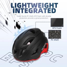 VICTGOAL MTB Capacete de Bicicleta Homens com Óculos de Visor de Sol Capacete de Ciclismo USB Recarregável LED Luz Traseira Lente Magnética Road Racing Mountain Bike Capacetes - Image 3