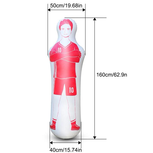 Manequim Inflável de Futebol para Treinamento com Barreiras de PVC - Ideal para Crianças e Adultos (160cm)