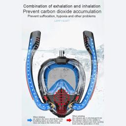Máscara de mergulho profissional, snorkel facial completo, óculos anti-nevoeiro, equipamento de natação subaquática, crianças e adultos - Image 3