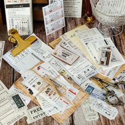 60 unidades/pacote Ticket Estilo Craft Paper Decor Junk Journal Papelaria Criativa DIY Scrapbooking Material Do Vintage Conjunto De Papel - Image 5