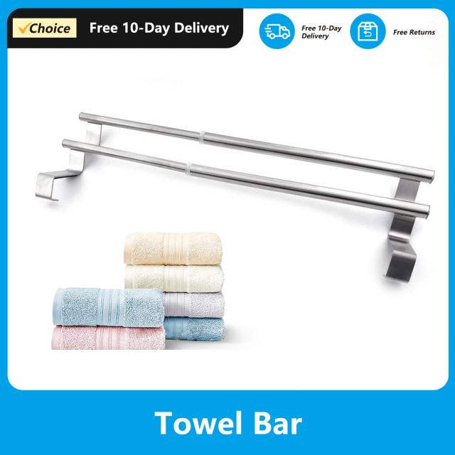 Toalheiro Duplo Expansível em Aço Inoxidável para Armário - 26.5-40cm