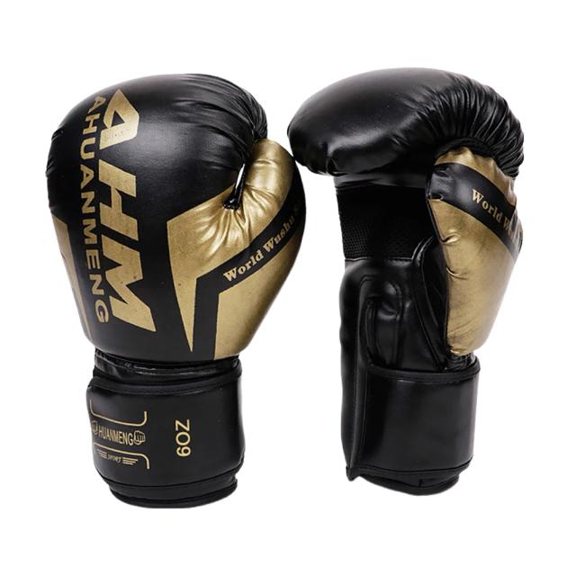 Luvas de Boxe Profissionais em PU Leather para Adultos e Crianças com Esponja Respirável para Treinamento em Muay Thai e Sanda