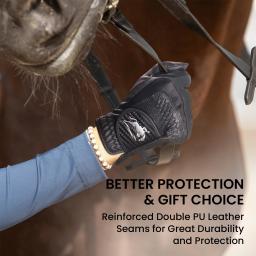 Luvas femininas de couro PU premium para equitação, leves, respiráveis e extensíveis com aderência para tela sensível ao toque para equestre - Image 4