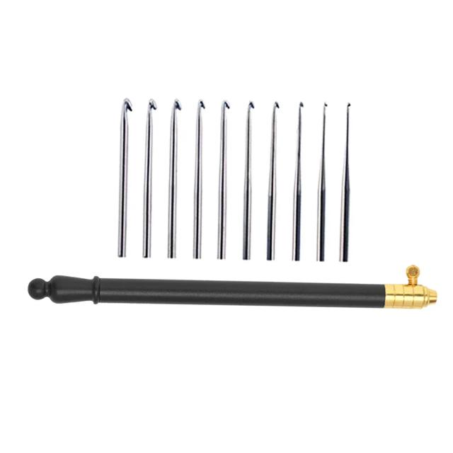 Conjunto de Ganchos de Crochê Intercambiáveis com Cabos de Metal - 10 Tamanhos para Bordado e Artesanato