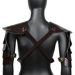 Medieval steampunk couro do plutônio ombro guarda armadura viking cavaleiro pirata cosplay traje acessório spaulders pauldrons feminino masculino - Image 3