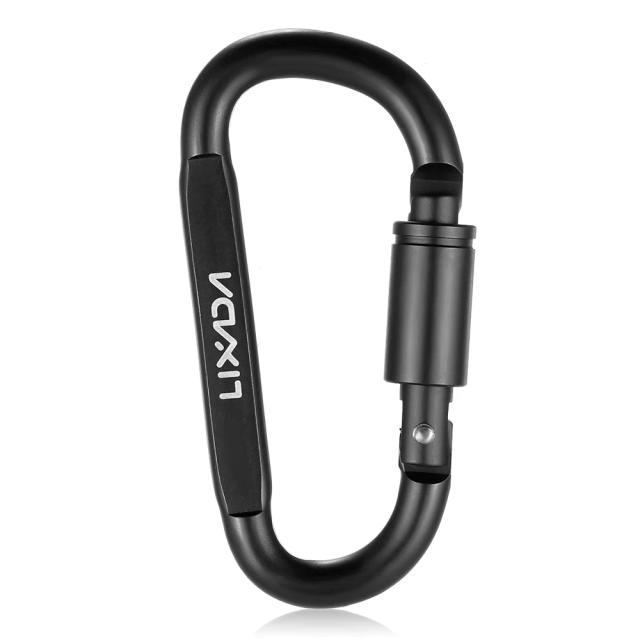 Mosquetão D-Ring em Liga de Alumínio com Fecho Rosqueado - Gancho para Chaves Ideal para Camping e Caminhadas ao Ar Livre