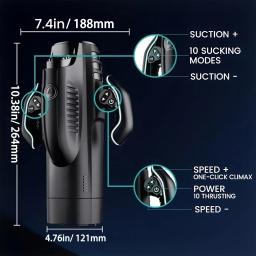 Bermuda masturbador poderoso sucção a vácuo boquete pistão de alta velocidade telescópica aquecimento masculino masturbação copo brinquedos sexuais para homem - Image 6