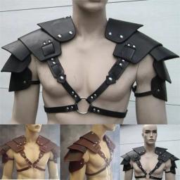 Medieval viking pirata ombro armadura cavaleiro gladiador pauldrons steampunk masculino couro cinto arnês armadura cosplay adereços - Image 6