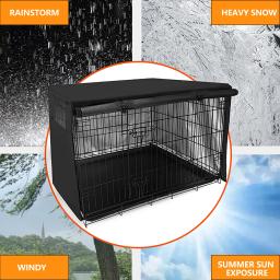 Canil do cão capa protetora gaiola do cão universal apto para caixa de arame canil do cão capa com protetor solar luz e à prova dwaterproof água - Image 2