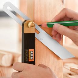 Réguas De Ângulo De Madeira Ajustável, Tri-quadrado Deslizantes Gauges, T-Bevel com Ebony Handle De Madeira Ferramenta de Medição De Nível, Medidor Transferidor - Image 3