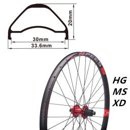 Rujixu mtb bicicleta rodado 26 27.5 29 polegada am ou dh 30mm de largura rim148 boost hub 142 através do eixo 135 qr 6 pawls roda da bicicleta montanha - Image 2