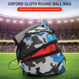 Sacos de bola de futebol em forma redonda, portátil, Oxford, Basketball Bag, elástico com zíper, impermeável, lavável, esportes ao ar livre - Image 2