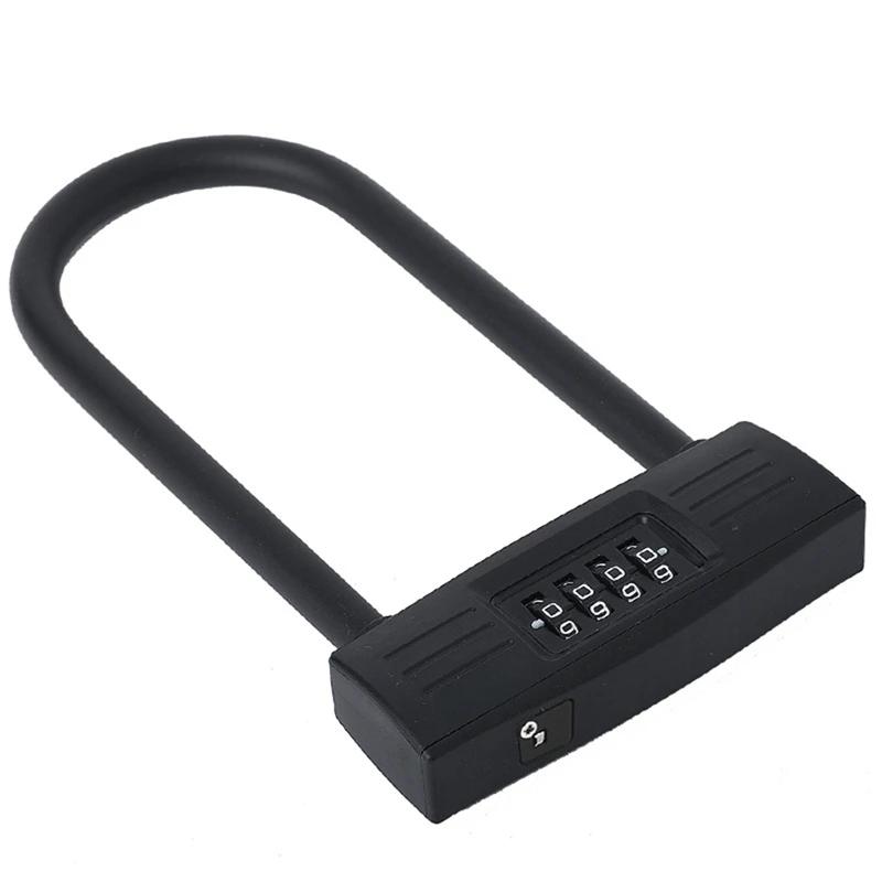 Combinação Bike U Lock, anti-roubo, cadeado resistente para motocicleta, porta E-Bike com chaves de senha recuperáveis - Image 1