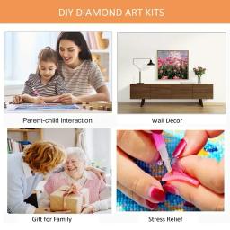 Conjunto de pintura diamante 5D para adultos e crianças, Kits de pintura para mãe e filho, Pintar por número com pedras preciosas - Image 6