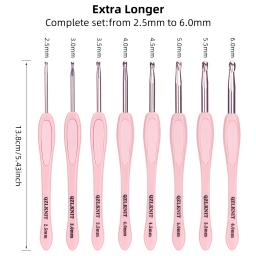 Conjunto de ganchos de crochê de 8 tamanhos, multicolorido, agulhas de crochê suaves e confortáveis, ganchos de crochê ergonômicos com estojo para mãos artríticas - Image 2